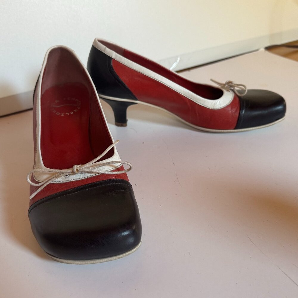 La Femme Publique Vintage Heels Red/White/Black size 7 / 37
